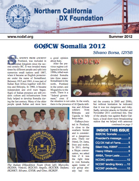 Bulletin NCDXF Première page été 2012