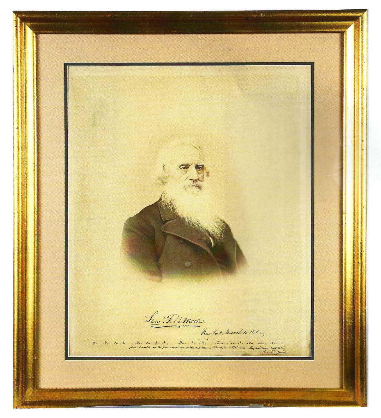 Portrait Samuel Morse signé