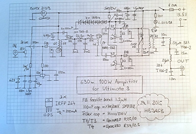 Ampli 630m 472KHz 100W IK1HGI